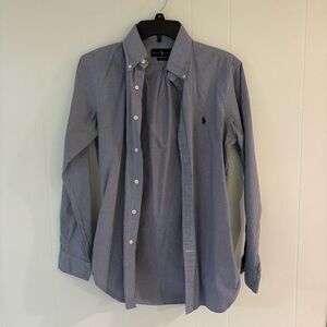 Ralph Lauren Men's Blue Plaid Button Down Shirt